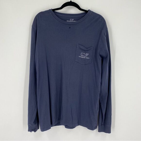Vineyard Vines Men’s Long Sleeve Crew Neck Blue Teeshirt size M - Picture 1 of 8